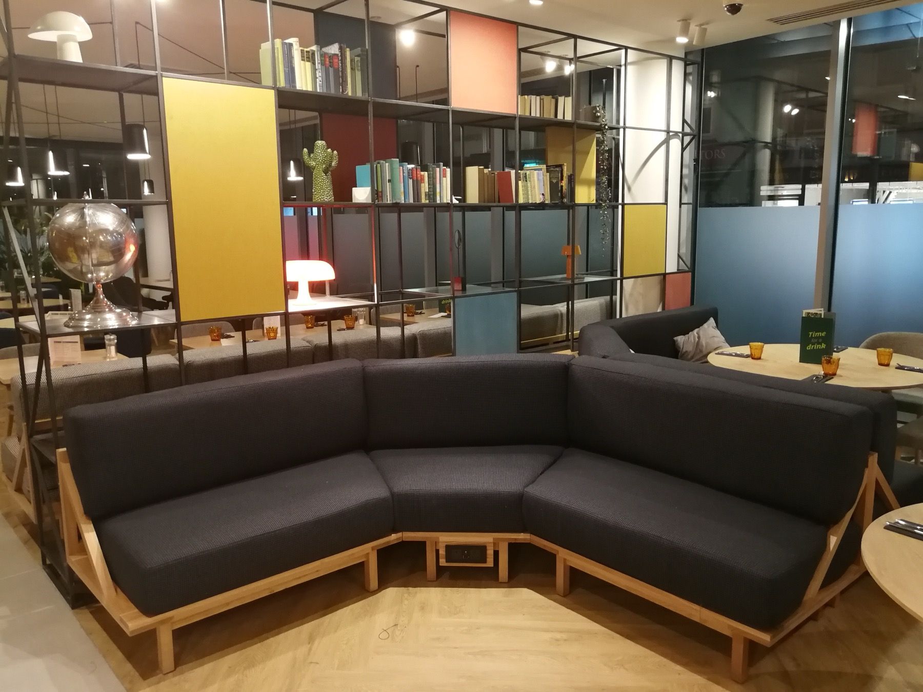 Commercial hotel banquette seating upholstered for daily hospitality use