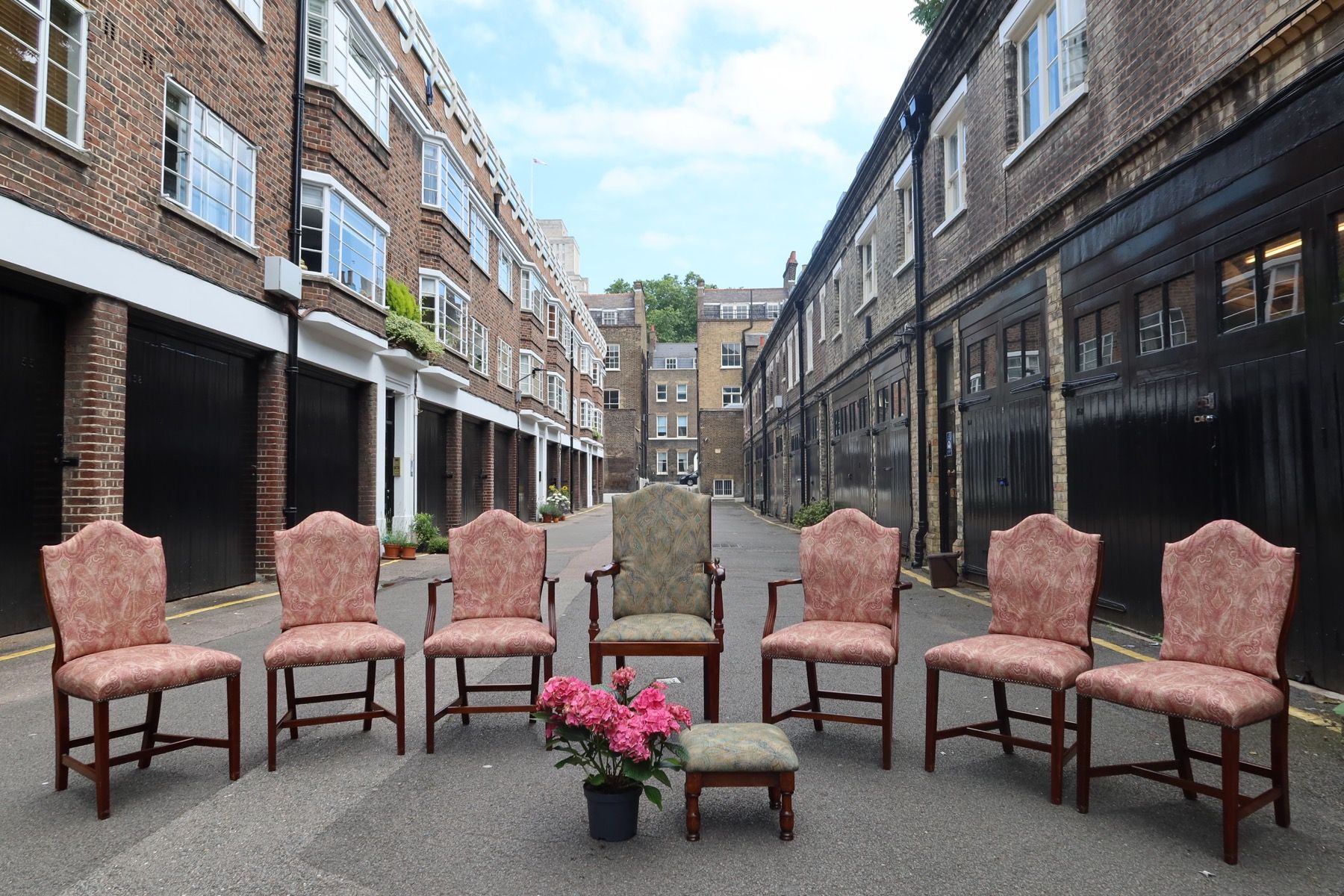 Finished dining chairs reupholstered by Kennington Upholstery in Central London