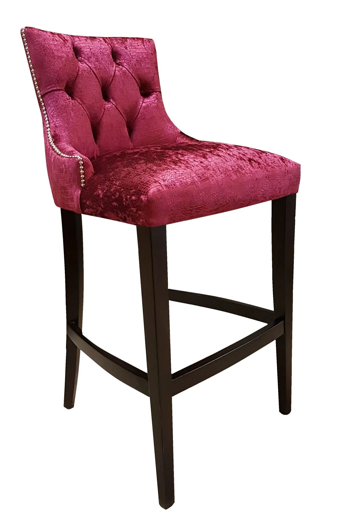 Button-Tufted Crystal Barstool